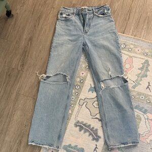 Abercrombie & Fitch High-Rise Light Blue Distressed Jeans